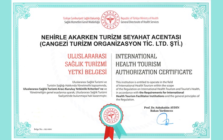 Certificado de Autorización Internacional de Turismo Salud